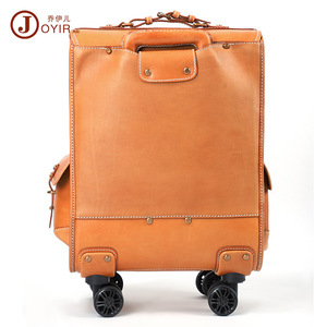 Maleta con Ruedas Joyir de Cuero Vacuno de Primera Calidad, 20 Pulgadas, Ruedas Giratorias de 360 Grados, Maleta de Viaje de Cuero Resistente, Unisex, Color Sólido - Product Image 2