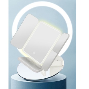 <b>Foldable</b> LED Fashion Cosmetic <b>Mirror</b> 3 Fold Make up <b>Mirror</b> 2X3X Magnifying <b>Mirror</b> With LED Lights Rechargeable Battery - Product Image 5