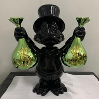 Décor Pop Art moderne personnalisé plaqué or 3D Do Nald Duck Statue en résine pour collection