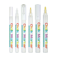 Nouveau marqueur à craie liquide effaçable à l'eau, personnalisé, marque privée, 0,7 mm, 1 mm, 3 mm, 6 mm, 10 mm, 15 mm, blanc, 5 pièces, pour fenêtre, tableau LED, verre