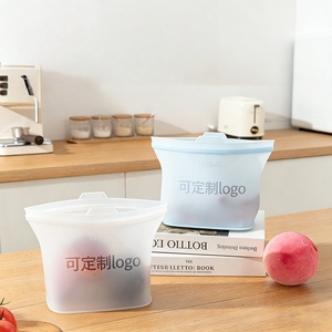 Saco Reutilizável de Silicone de Grau Alimentício Personalizável e Durável com Fecho Zip para Armazenamento na Cozinha, <span class=keywords><strong>Freezer</strong></span> e Lava-Louças - Product Image 2