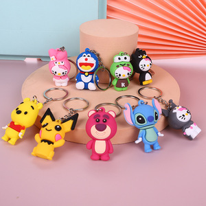 Porte-clés en silicone Stitch Ours Éclair 3D créatif, figurine de dessin animé amusante pour les activités de rentrée scolaire - Product Image 4