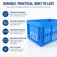 Caisse en plastique pliable et empilable HUADING 600*400*320mm avec poignée ergonomique pour déménagement, relocalisation et emballage