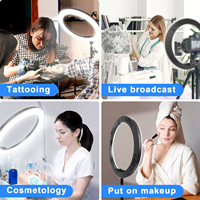Haute Qualité 18 Pouces Selfie LED Anneau Lumière Beauté Lampe Blanche Avec 2.1m Trépied Stand 3 Support de Téléphone pour Vidéo Tiktok Live Stream