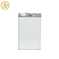 Bidon carré en fer blanc de 1L avec bec verseur et poignée, boîte métallique rectangulaire vide pour liquides chimiques, impression offset de logo personnalisé disponible