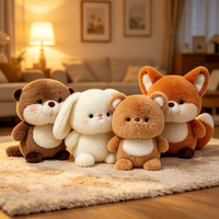 Peluche mignonne en forme de petit sac de haricots, compagnon de bureau adorable personnalisé, peluches fabriquées à la main en usine, mascotte en peluche panda et raton laveur
