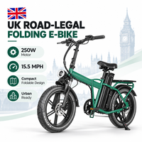 QMWHEEL F30 Pro Vélo Électrique Tout-Terrain Pliant 20 Pouces 250W 48V 45Ah Longue Portée En Stock au Royaume-Uni Vente en Gros