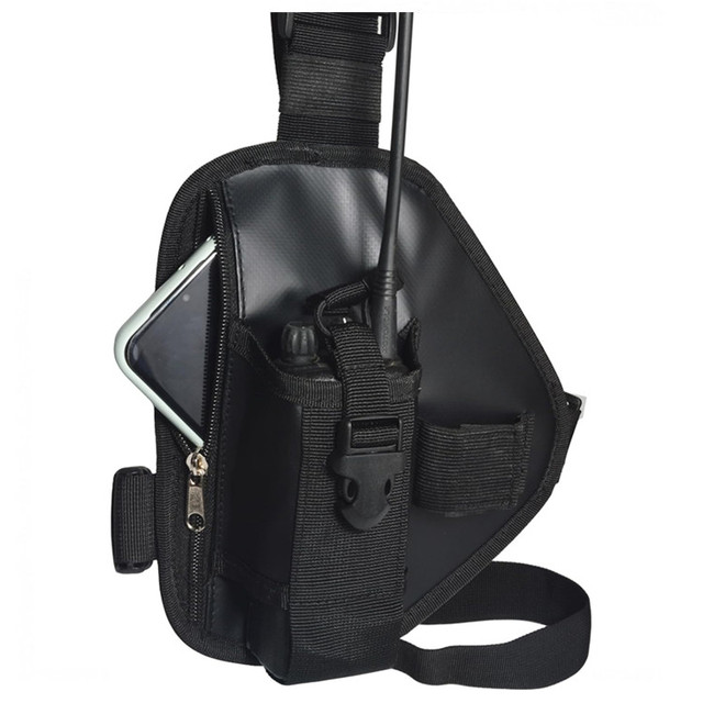 Walkie Talkie Shoulder Harness Universal Tactical Chest Rig Radio Pouch Holder for Hunting Hiking Firefighter Search and Rescue