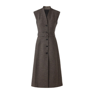 green emerald velvet dress Italian Wool Boss Dress – Elegant Women’s Office Dress S / Brownish main image 0