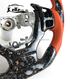 Volant personnalisé en <span class=keywords><strong>fibre</strong></span> de carbone forgée <span class=keywords><strong>orange</strong></span> avec palettes de changement de vitesse forgées <span class=keywords><strong>orange</strong></span> pour Lexus IS300 IS350 IS500 F Sport - Product Image 4