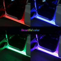 Auto-Pedal-Softstreifenbeleuchtung mit Warnfunktion, fließende, APP-gesteuerte, farbenfrohe Lichter, 12V, 1,2M