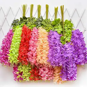 39 polegadas Artificial Silk Flower Multi cor Decoração do casamento Casa Garland Party Plant Flower Vine Wisteria Flower