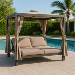 Furnitur mewah luar ruangan Modern untuk halaman, taman, Hotel, kolam, bahan logam, tempat tidur siang hari - Product Image 4