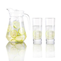 Pichet à eau froide en verre sodocalcique transparent, grande capacité, distributeur de jus épaissi, tasse à eau bouillie, vente en gros