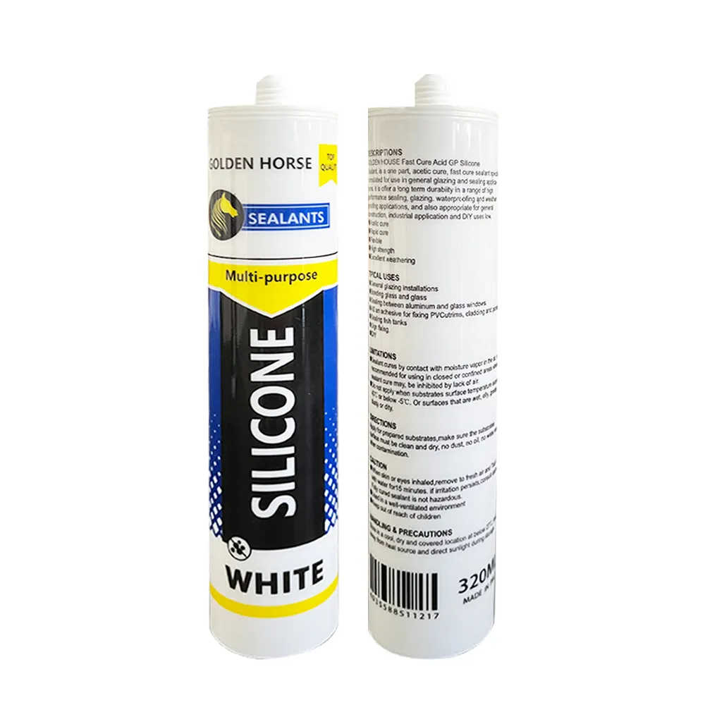 Adhésif acide noir blanc transparent de silicone de qualité de vente chaude d'usine pour la décoration de porte et fenêtre