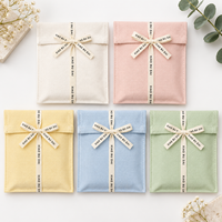 Pochette en toile personnalisable avec logo OEM/ODM, directement de l'usine, en coton biologique premium, recyclable et réutilisable, avec ruban croisé, pour carnets et cosmétiques