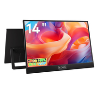 Monitor Portátil de 14 Pulgadas al por Mayor de Fábrica, Monitor Portátil para Juegos, Pantalla de Computadora FHD 1200P IPS, Monitor Portátil para PC