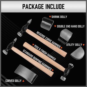 Strumento del martello di riparazione della lamiera sottile di vendita calda 7 PCS strumenti di riparazione del corpo Auto con teste di martello in acciaio al carbonio - Product Image 3