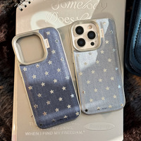 Cowboy étoile à motifs tissu Iphone 15pro Max étui de téléphone 17 16 15 14 13 étui de téléphone antichoc personnalisé en cuir
