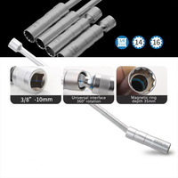 Ensemble d'outils de réparation de voiture à joint universel magnétique flexible de 3/8 "adaptateur de clé à douille de bougie d'allumage 14mm1 6mm