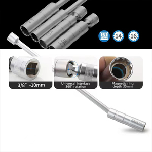 Phổ doanh từ linh hoạt 3/8 "ổ đĩa sửa chữa xe công cụ thiết lập bugi ổ cắm cờ lê Adapter 14mm1 6 mét - Product Image 4