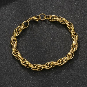 Pulsera de Acero Inoxidable Gruesa Chapada en Oro de 18k Que No Se Deslustra, Pulsera Impermeable, Pulsera de Cadena Cubana, Precio de Fábrica al por Mayor - Product Image 4