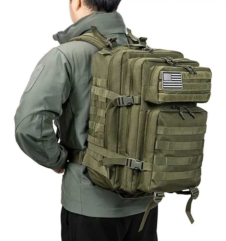 Tactical Large 3 Day Assault Pack Molle Backpacks New Designer Sports Fitness Hiking Cycling Polyester Zipper & Hasp Soft Handle