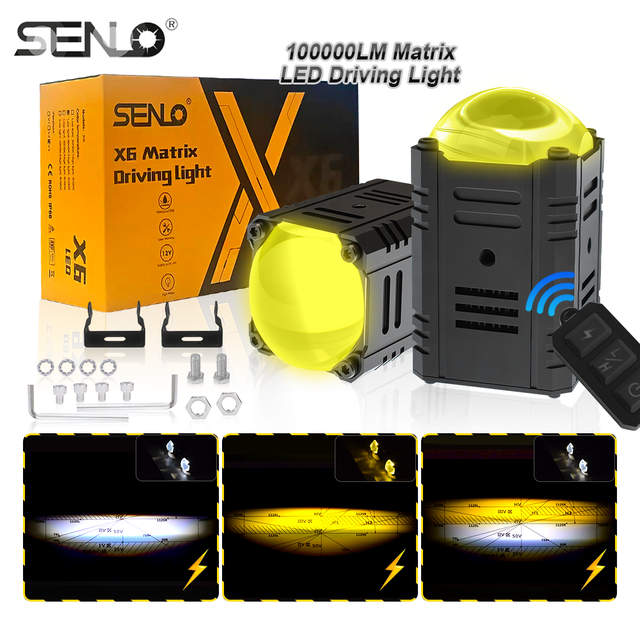 SENLO X6 Hot Selling Motorcycle Fog Light Led Fog Drive Light Mini Driving Lights for Motorcycle Universal Motorcycle Headlights