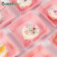 Boîtes à charcuterie carrées tendance en gros, de qualité alimentaire, avec couvercles transparents, jetables, pour emballage de pâtisseries de mariage et de fête