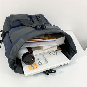 High Quality 17 Inch Custom Simple Waterproof Teenager Roll Top Outdoor School <b>Bags</b> Business Travel <b>Laptop</b> Backpack <b>for</b> <b>Men</b> - Product Image 4