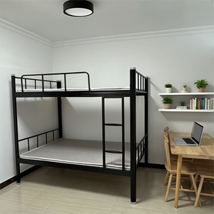<span class=keywords><strong>Cama</strong></span> litera <span class=keywords><strong>doble</strong></span> de metal de tamaño completo, plataforma de acero negro, <span class=keywords><strong>cama</strong></span> alta para adolescentes, niños y estudiantes con escaleras para dormitorio - Product Image 5