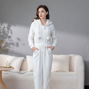 Peluche bianco colore latte ragazze pigiameria di seta pigiama camicie da notte - Product Image 6