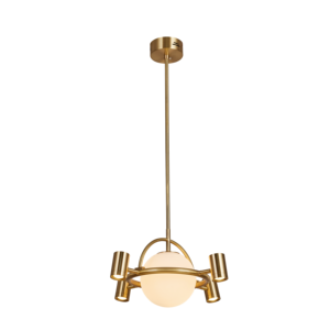 5 Bulbs Copper Golden Custom Glass Ceiling Glass Chandelier LED Pendant <b>Light</b> for Hotel Bedside Hospital Switch Control - Product Image 2