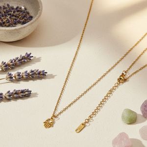 قلادة يد حمسة من Go2boho مطلية بالذهب مع سلسلة من الفولاذ المقاوم للصدأ وقلادة قلب مجوفة، مجوهرات أنيقة للنساء - Product Image 3