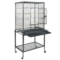 GESHIFENG Offre Spéciale Grande maison canari de luxe Cage à oiseaux respirante pour grand perroquet avec étagère à pousser