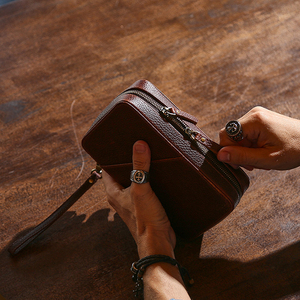 Customized Leather Travel Pouch Storage Bag <b>Tablet</b> Electronics Cable Accessories Organizer Digital Products Cable <b>Charger</b> Cases - Product Image 2