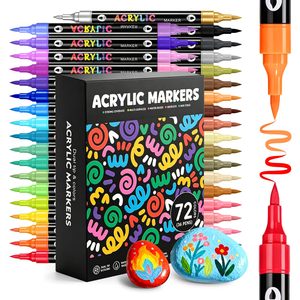 Bulk Supply Art 120 Colors Permanent Dual Tip Acrylic Paint Markers Brush Tip Set Pen Stock Resellers - Product Image 1