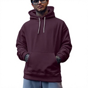 OEM Custom Logo 100% Cotton Heavyweight Fleece 380 GSM Print Logo High-Quality Oversized Drop Shoulder Men's <b>Hoodie</b> Pullover - Product Image 3