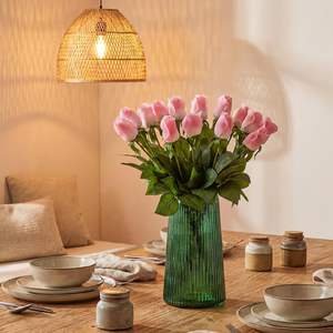 Rosas Artificiales de Seda Roja de Alta Calidad al por Mayor, Flores de Rosa Realistas al Tacto para Decoración de Bodas - Product Image 5