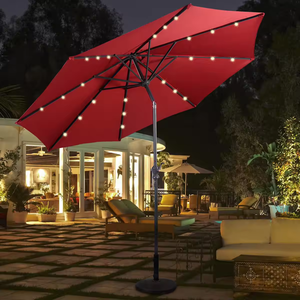 Ombrellone da <span class=keywords><strong>Giardino</strong></span>/Patio da Esterno da 2,7m/3m con Luci Solari a LED, Ombrellone Parasole da Esterno con 8 Stecche - Product Image 2