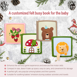 Libro Sensoriale Montessori in Feltro Morbido per Bambini e Neonati, Giocattolo Educativo Prescolare 20x20cm Unisex - Product Image 2