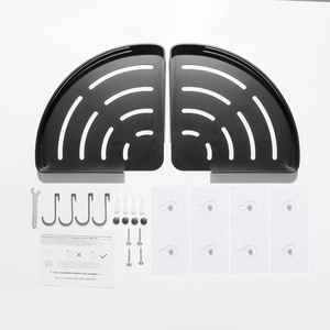 <span class=keywords><strong>Étagère</strong></span> d'angle murale <span class=keywords><strong>noire</strong></span> en <span class=keywords><strong>métal</strong></span> antirouille pour salle de bain et panier de douche, avec option OEM/ODM - Product Image 6