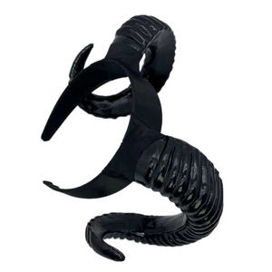 Fascia per capelli con corno di capra nera per feste natalizie - Product Image 3