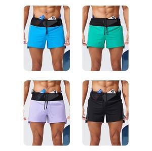 Herren 2 in 1 Laufs horts mit Unterwäsche für Herren Schnellt rocknende Sports Split Shorts Benutzer definiertes Logo Reflective Gym Active Shorts - Product Image 4