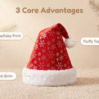 Pochettes de rangement en tissu de coton biologique CM, imprimées de motifs flocons de neige dorés et argentés, chapeaux de Noël, sacs cadeaux décoratifs en velours doré