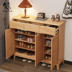 Mueble zapatero de madera para entrada, estilo rústico, ecológico, nuevo, a la moda, disponible en stock, personalizable, al precio más bajo de fábrica. - Product Image 3