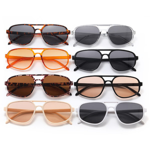 Hot Selling Fashion Popular New Men and Women <b>for</b> Simple Retro Lightweight Multi-Color Double Beam Sunglasses - Product Image 2