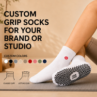 Chaussettes de Pilates antidérapantes pour femmes, respirantes, avec logo personnalisé, en coton, chaussettes de yoga à faible MOQ, chaussettes à grip pour yoga, Pilates et fitness