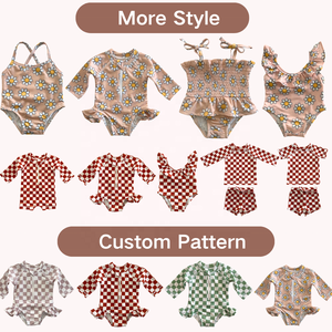 Summer Kids Swimwear Blue Stripe <strong>String</strong> One-piece Swimsuit Custom Kid Swimwear <strong>Girl</strong> Cute Baby Swim Bodysuit - Product Image 6
