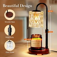 Chauffe-cire électrique moderne en verre avec lumière tamisable, minuterie et réglages ajustables pour bougies parfumées - Décoration d'intérieur, cadeau